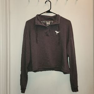 Size Small Gray VS Pink Cropped Quarter Snap Pullover